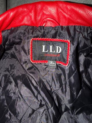 Chaqueta Biker Cuero Roja LLD XL