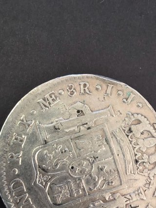 8 Reales Carlos IV 1796 Lima con resellos chinos