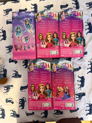 Confezione da 5 Barbie antiche in scatola originale