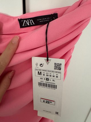 Falda mini Zara fruncida rosa