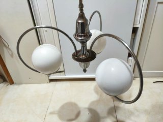 Lámpara Space Age Plata y Blanca