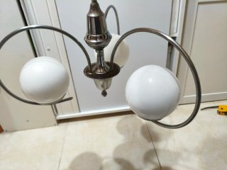 Lámpara Space Age Plata y Blanca
