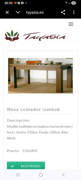 Mesa de comedor moderna cristal y madera maciza.