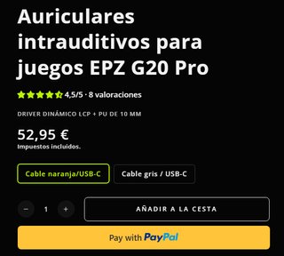 SIN ABRIR: Auriculares IEM EPZ G20 Pro - Naranja