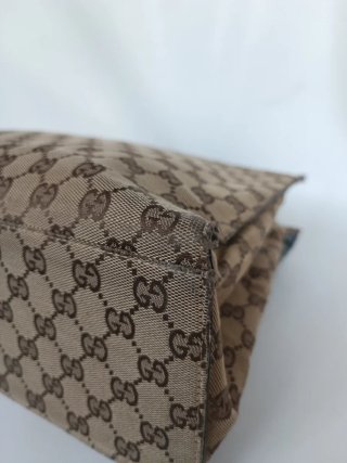 Borsa Gucci Bamboo Tela GG Beige Marrone
