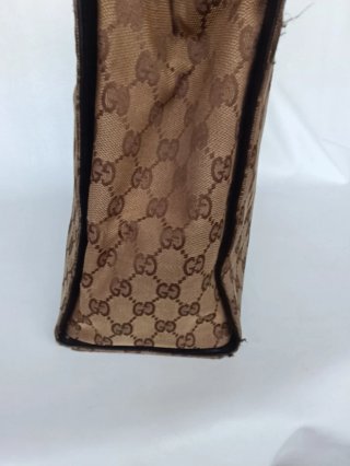 Borsa Gucci Bamboo Tela GG Beige Marrone