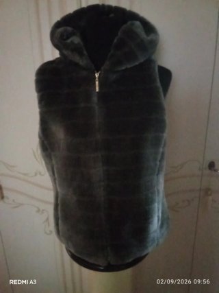 Gilet donna velluto grigio taglia unica