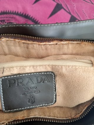 Borsa stile Prada vintage beige e marrone