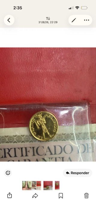 Moneda Oro 22k Certificado Garantía