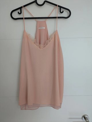 Top rosa palo Promod con encaje