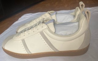 Zapatillas Mango Piel Beige y Blanco