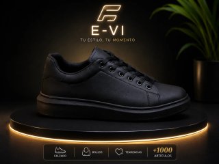 Zapatillas E-VI Blancas y Negras Tallas  40-45