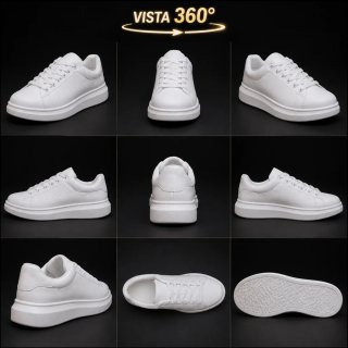 Zapatillas E-VI Blancas y Negras Tallas  40-45