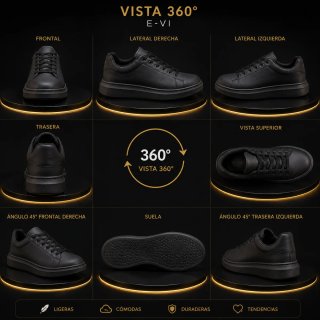 Zapatillas E-VI Blancas y Negras Tallas  40-45
