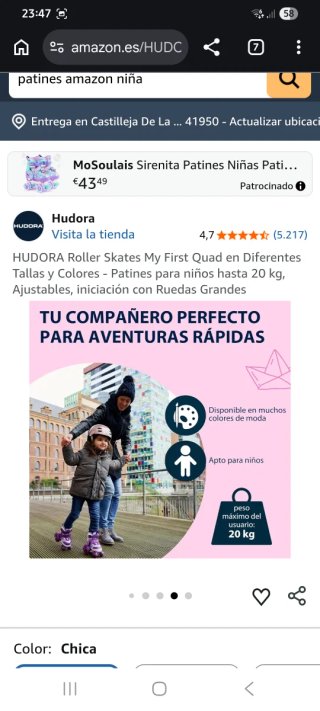 Patines Hudora Talla 26-29 Ajustable Niña