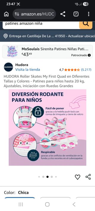 Patines Hudora Talla 26-29 Ajustable Niña