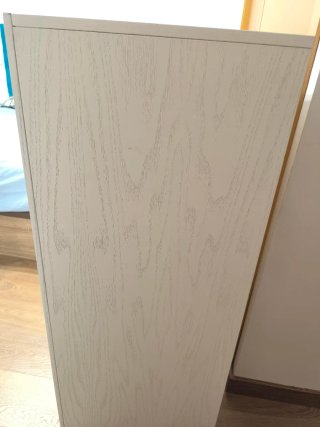 Cómoda de madera blanca, 5 cajones