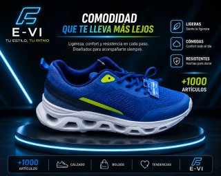 Zapatillas E-VI Azul y Blanco Tallas 41-45