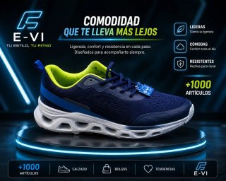 Zapatillas E-VI Azul y Blanco Tallas 41-45