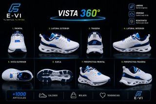 Zapatillas E-VI Azul y Blanco Tallas 41-45