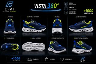 Zapatillas E-VI Azul y Blanco Tallas 41-45