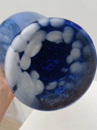 Vaso Murano vintage blu e bianco