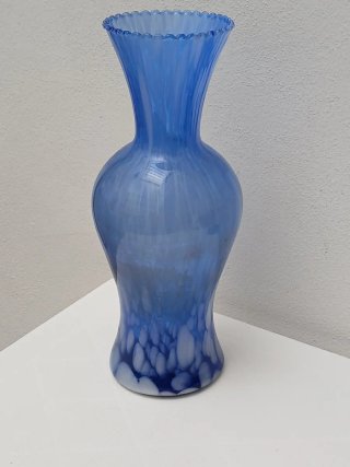 Vaso Murano vintage blu e bianco
