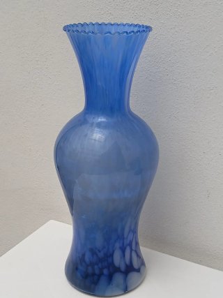 Vaso Murano vintage blu e bianco