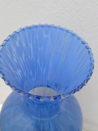 Vaso Murano vintage blu e bianco