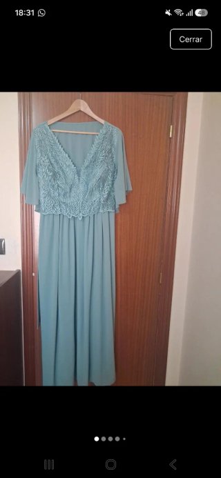 Vestido verde agua con encaje
