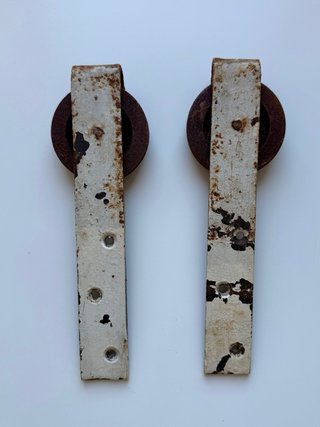 2 pares de guías antiguas para puertas correderas