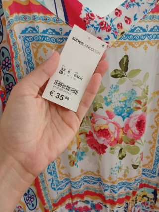Mono largo estampado floral Blanco