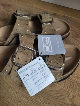 Sandalias Birkenstock Tachuelas Beige/plata