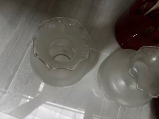 Pareja tulipas cristal satinado flor vintage