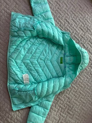 Chaqueta Benetton entretiempo turquesa niña
