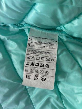 Chaqueta Benetton entretiempo turquesa niña