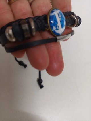Pulsera ancla negra y azul