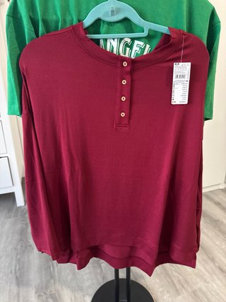 Camiseta Henley Women'secret Roja