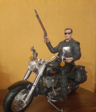 Figuras Terminator y Sarah Connor + Moto