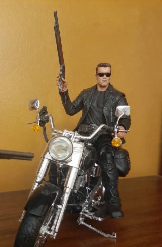 Figuras Terminator y Sarah Connor + Moto