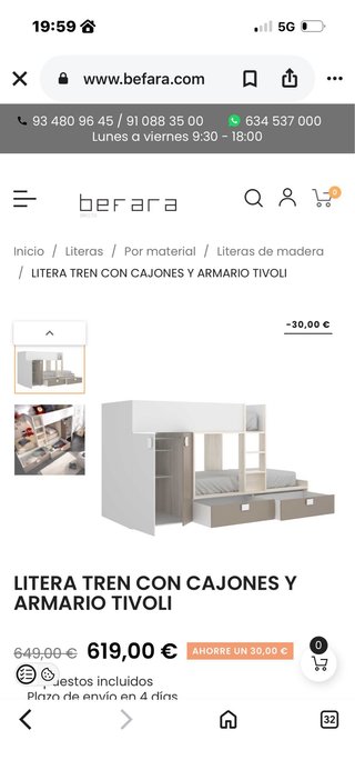 Litera infantil tren