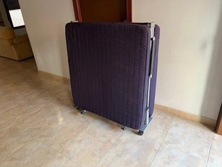 Sofá Cama Plegable Azul y Plata