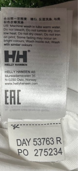 Camiseta Helly Hansen M Blanca Logo HH