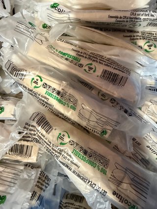 Cubiertos CPLA compostables 100% – 50 unidades