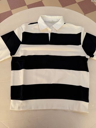 Jersey de rayas azul marino y blanco