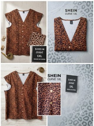 Camisa SHEIN leopardo talla 1XL
