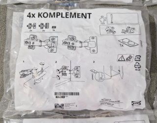 10 Paquetes Bisagras Komplement Ikea