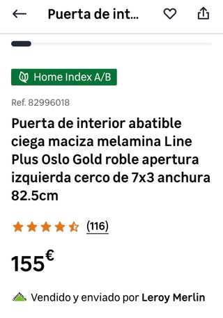 Puerta interior madera marrón