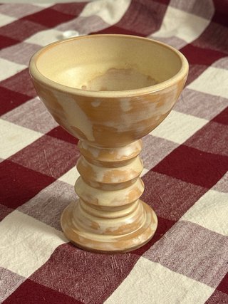 Regalo copa de cerámica artesanal.