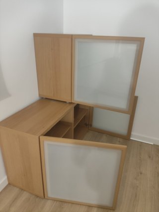 Módulos Almacenaje BESTA Ikea Madera Cristal